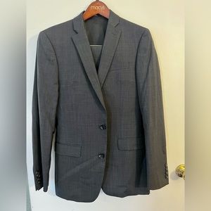 Bar III 3-Piece Slim Fit Glen Check Dark Gray Suit - 36R